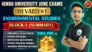 #176 BEVAE 181 || BLOCK 1 (FINAL) || ENVIRONMENTAL STUDIES-BILINGUAL || IGNOU WALAY