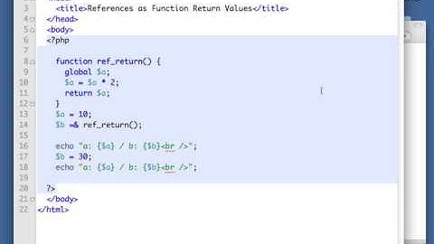 PHP Tutorial   Advanced   02 09  Using references as function return values