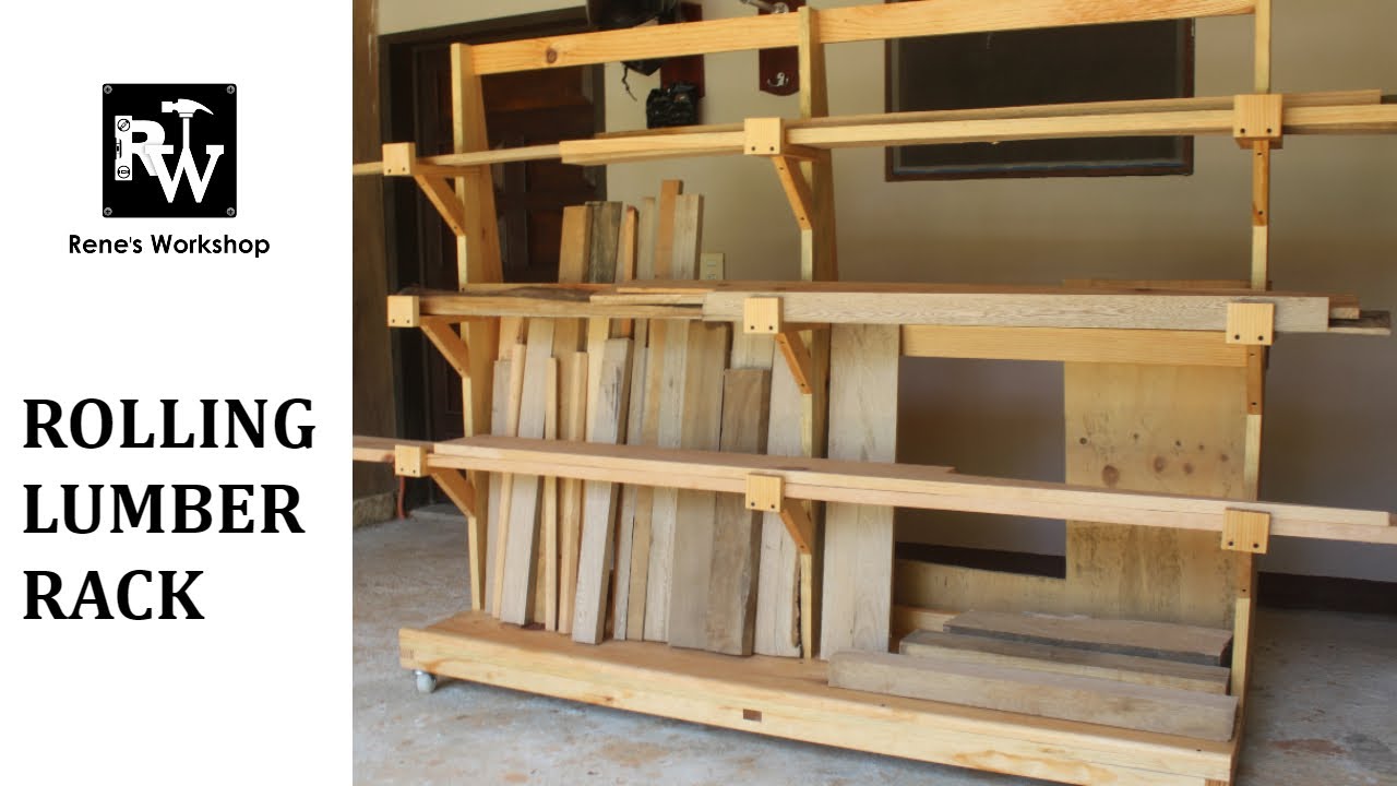 How To Make A Rolling Lumber Rack Woodworking YouTube how-to-make-a-rolling-lumber-rack-woodworking-youtube