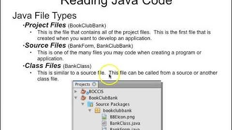 Reading Java Code - Module 2 - Java File Types