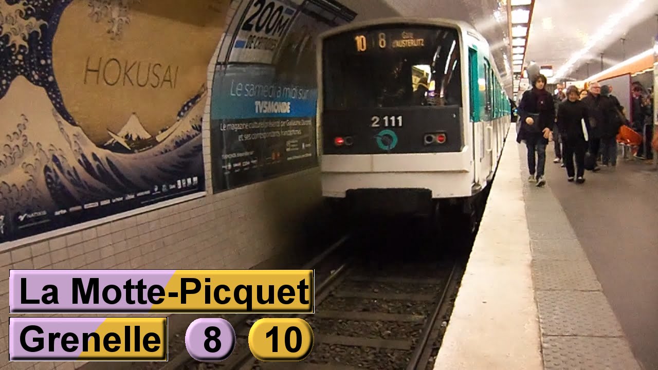 La MottePicquet Grenelle Ligne 8 Ligne 10 Métro de Paris ( RATP MF77 MF67 ) YouTube