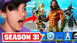 AQUAMAN SKIN! - Fortnite Season 3 Battle Pass Reaction