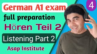 Goethe Zertifikat A1 | learn to pass German A1 listening exam part 2 | Hören teil 2 | Learn German