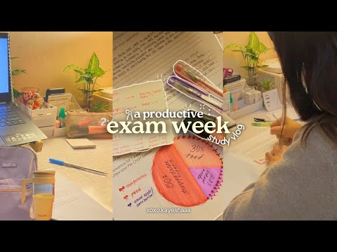 PRODUCTIVE STUDY VLOG 🖇️ | exam week 📚 late-night study sesh 🌟, taking notes & sponty trips ✨| ph