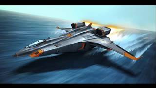 Origami paintover - Sci Fi jet concept art.