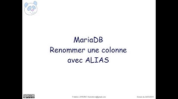 MariaDB / MySQL - Renommer une colonne avec ALIAS