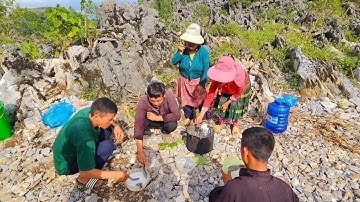 Đường Đoàn kết toàn đá khoai quá Bí Thư Sình Trưởng thôn Nỏ Sính nhận quà cô Tuyến. Nguyễn Tất Thắng
