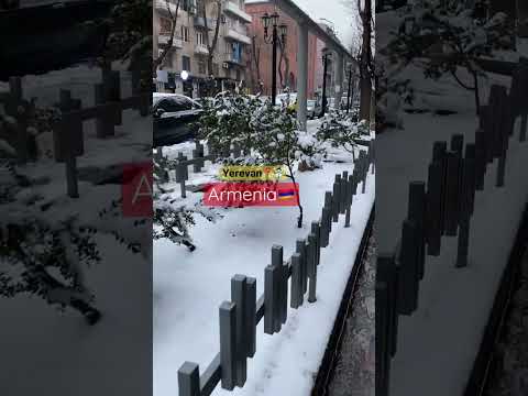 Armenia🇦🇲Yerevan📍 walking tour during snow fall ☃️#snow #snowfall #ytshorts #viralshort #armenia