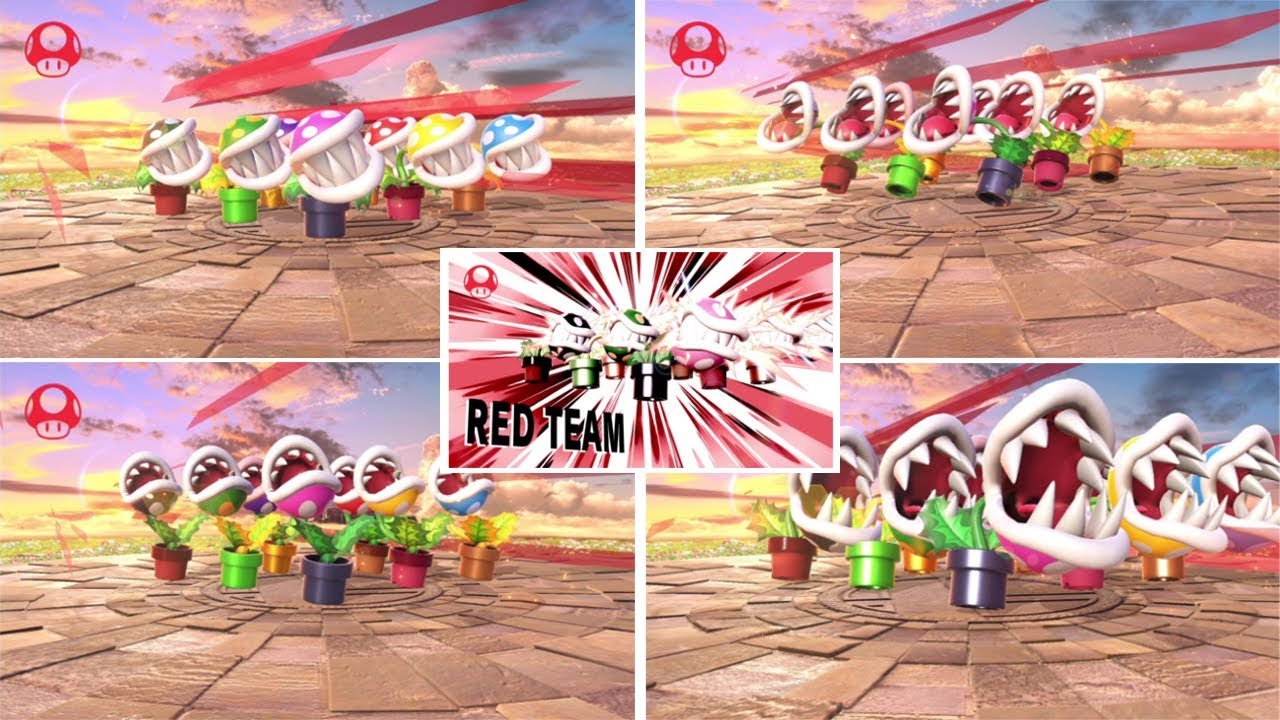 スマブラspecial【switch】全キャラチーム勝利ポーズ集まとめ(パックンフラワー参戦!!) スマブラスペシャル版 ニンテンドースイッチ