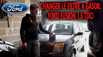 Où se trouve le filtre à gasoil sur une Ford Fusion ?