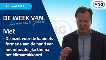 Inzet Kabinetsformatie via inhoudelijk thema: het klimaatakkoord - Week Leonard Geluk 26 maart 2021