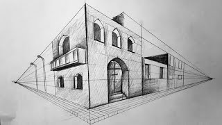 المنظور الهندسي | رسم منظور المباني باحترافية من نقطتين