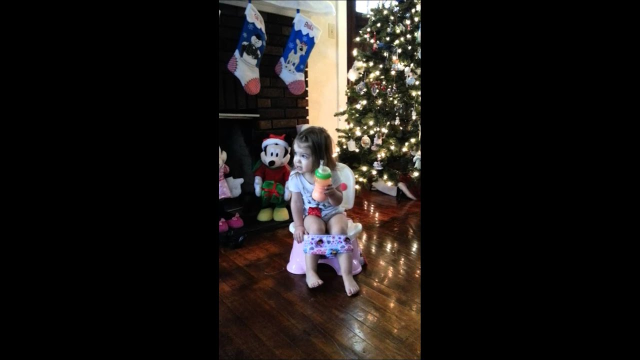 Bella using the potty