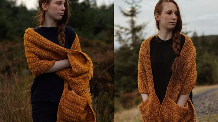 Get cozy with an Easy Fall Pocket Shawl