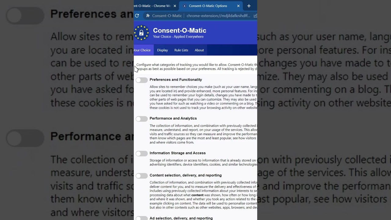 Chrome Extensions: Part 8 - Consent-O-Matic automatically handle GDPR consent forms & Cookie popups!