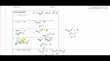 MATH 1110 College Algebra Section 6.5 Part 1 Properties of Logarithms