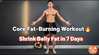 Core Fat-Burning Workout 🔥 Shrink Belly Fat in 7 Days (No Equipment)