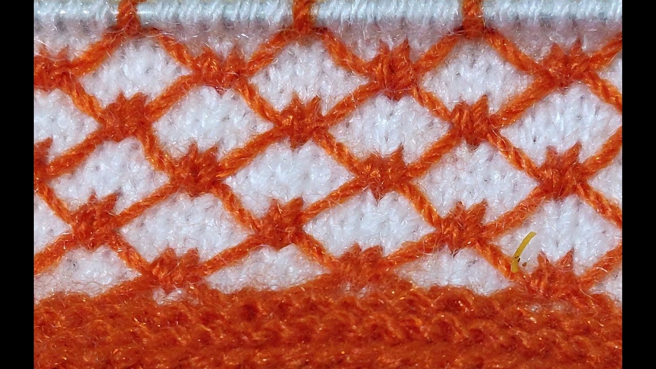 Knitting pattern in two colours ( in Hindi) by Sapna Crafts YouTube