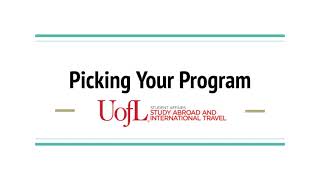 Picking Your Study Abroad Program