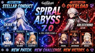 Spiral Abyss 7.0 Floor 12 EASY 36★ with Skirk and Arle | Best Teams