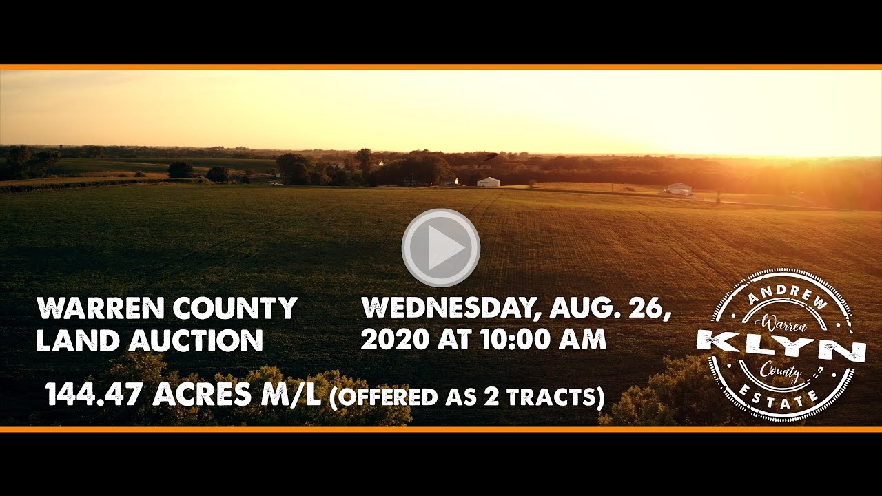 144.47 Acres M/L Farmland Auction Warren County, Iowa YouTube