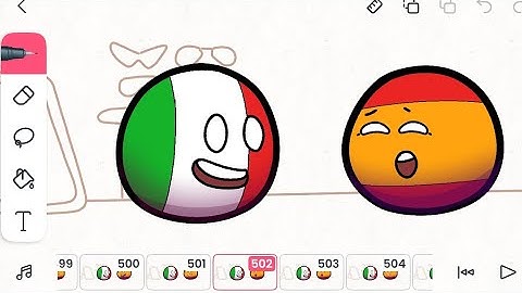 FlipaClip - Italian USA-BALL making process (countryballs, flipaclip, animation)