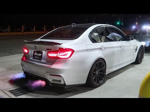 BMW M3 SHUTS DOWN GAS STATION MAKING HUGE FLAMES????????
