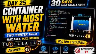 Container With Most Water 💧 | Day 25 DSA | Two Pointer Trick Explained | MK TechVerse