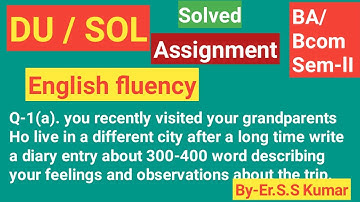 DU/SOL Assignment Question paper Downlaod |Answer 2020IIEnglish Fluency B.A(P)/B.COM(P)Sem II
