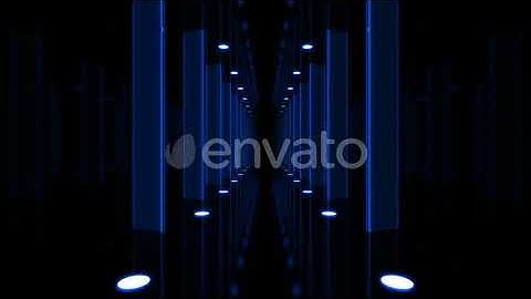 Blue Lamps Tunnel Loop | Motion Graphics - Videohive template
