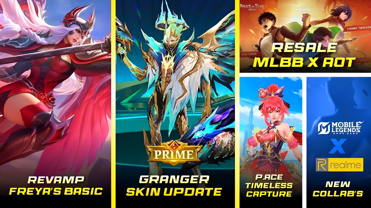 FREYA'S BASIC REVAMP - GRANGER M7 PRIME SKIN - MLBB X AOT RESALE - NEW COLLAB'S | MLBB UPCOMING SKIN