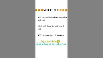 NEET - UG 2023 EXPECTED DATE #may#neet2023#mbbs#Bams#Bds#Bhms