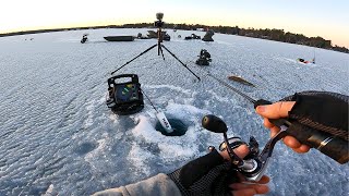 Record HEAT WAVE Ice Fishing! (Flash Bite Walleyes Underwater) by Sobi 44,606 views 5 months ago 19 minutes