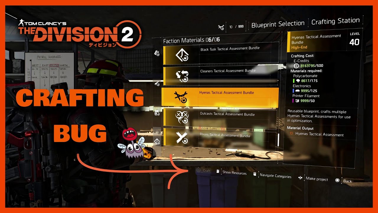 TOM CLANCY'S THE DIVISION 2 CRAFTING MATERIALS BUG - YouTube