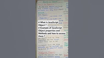 What is JavaScript Object? l Example of JavaScript Object properties and Methods &  How to access?