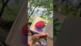 Drawing strawberries with Oil Pastels