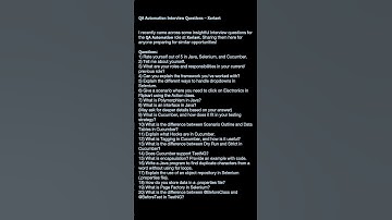 2024-Xoriant round-1 -Interview Questions asked for Automation QA JAVA | SDET/QA Automation