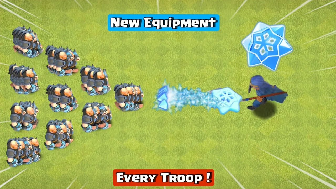 New Royal Champion Equipment Frost Flake VS Every Troop | Clash of Clans | 