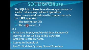 Like Clause in SQL With WildCard Operators