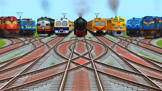 Ix Trains Run Back To Back On Bumpy Curves Railroad Tracks | train simulator gameplay | trains screenshot 4