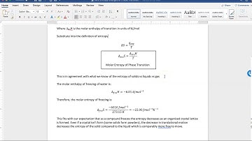 Focus 3B 2 Entropy Change of Phase Transition