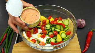 יש לך טונה ותפוחי אדמה. הכינו את הסלט הפשוט והטעים הזה!