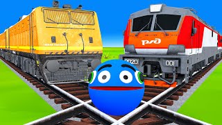 【踏切アニメ】電車が速すぎて危険すぎる 🚦 Train's Pacman Hulk Vs Robot IronMan 🚍 Fumikiri 3D Railroad Crossing Animation
