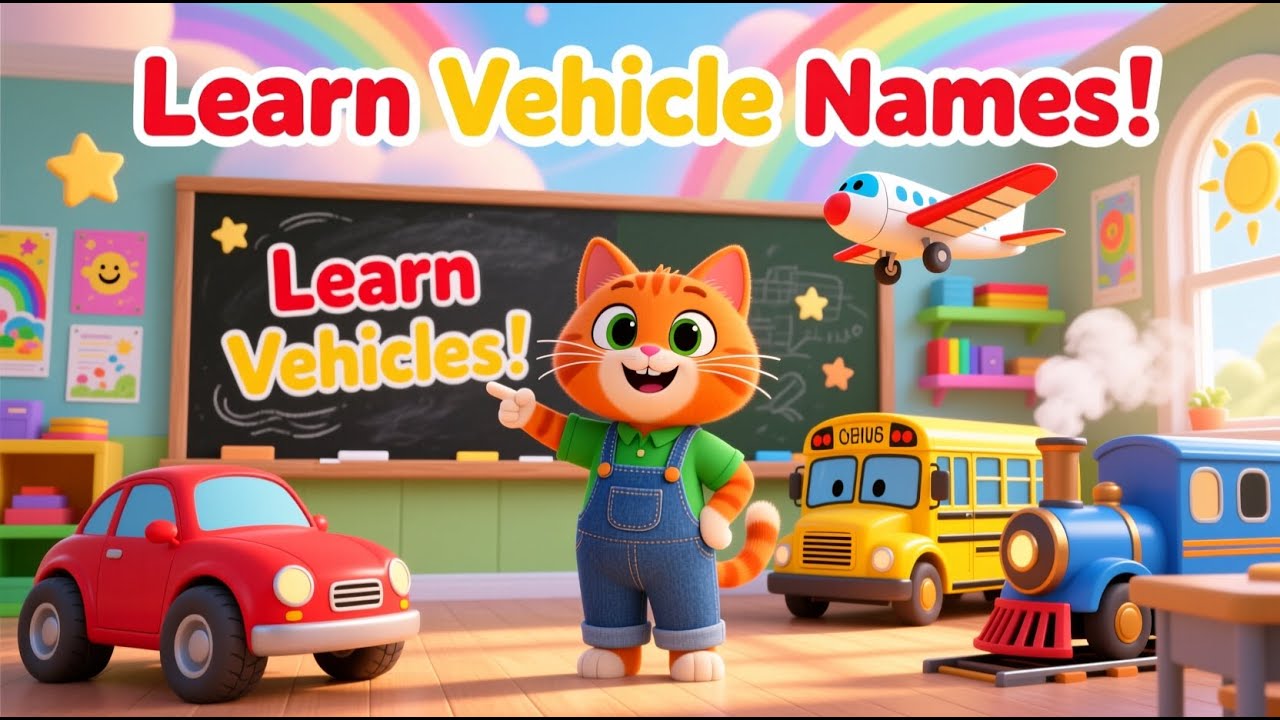 cat-teaches-vehicle-names-learn-transport-song-for-kids-cartoony