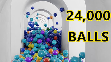 24,000 Color Balls in the White Corridor - Blender Rigidbody - Cycles