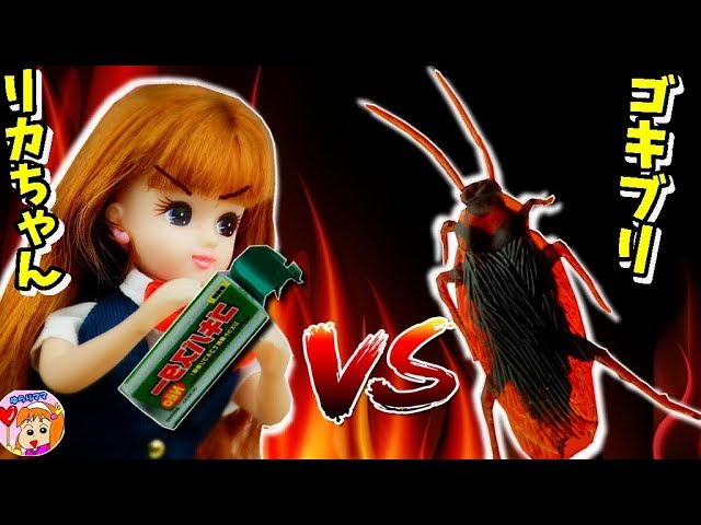 リカちゃん VS ゴキブリ お家にあいつがあらわれた!!! ゴキバスターを
