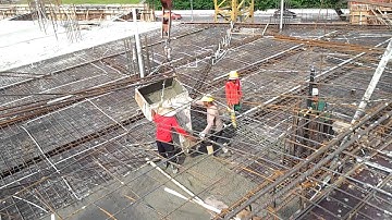 Laying of Concrete to Formwork during casting of concrete slab