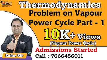 Problem on Vapour Power Cycle Part - 1 | Vapour Power Cycle | Thermodynamics #engineering #2026