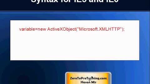 AJAX Training - Part 5  - Creating Request Object (XMLHttpRequest Object)