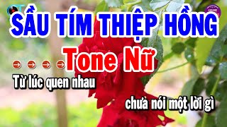 Karaoke Sầu Tím Thiệp Hồng Tone Nữ Nhạc Sống Trữ Tình Dễ Hát | Karaoke Tuyển Chọn